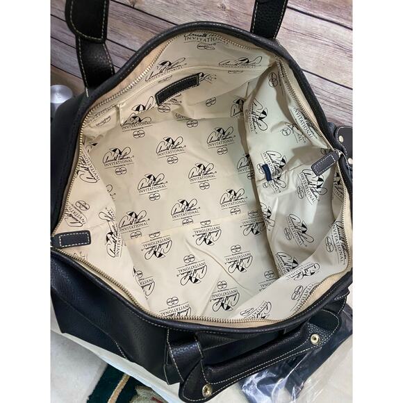 Barrington Black Leather Pebble Duffel Bag Arnold Palmer Invitational Premium - Picture 10 of 12